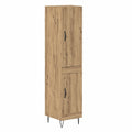 Armadietto alto in rovere Artisan di alta qualità, 34,5 × 34 × 90 cm, in legno, 2 ante a cerniera, moderna credenza con vano portaoggetti