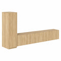 Set di mobili per TV in rovere Sonoma, 3 pezzi, 100 × 30 × 30 e 30,5 × 30 × 110 cm, moderno mobile basso da parete con spazio per soggiorno