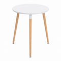 Tavolino Da Cucina Scandinavo Amalie In Legno I Tavolino Tondo Cucina Sala Da Pranzo Ø 60 cm, Colore: bianco, Colore del telaio: natura