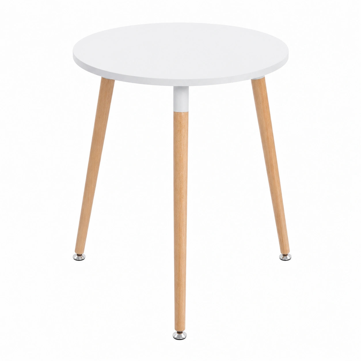 Tavolino Da Cucina Scandinavo Amalie In Legno I Tavolino Tondo Cucina Sala Da Pranzo Ø 60 cm, Colore: bianco, Colore del telaio: natura