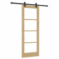Gecheer Porta Scorrevole Altro Marrone, Moderno e Facilità di Installazione 73.5 × 198.5 cm Legno e Metallo con Accessori Completi per Durabilità