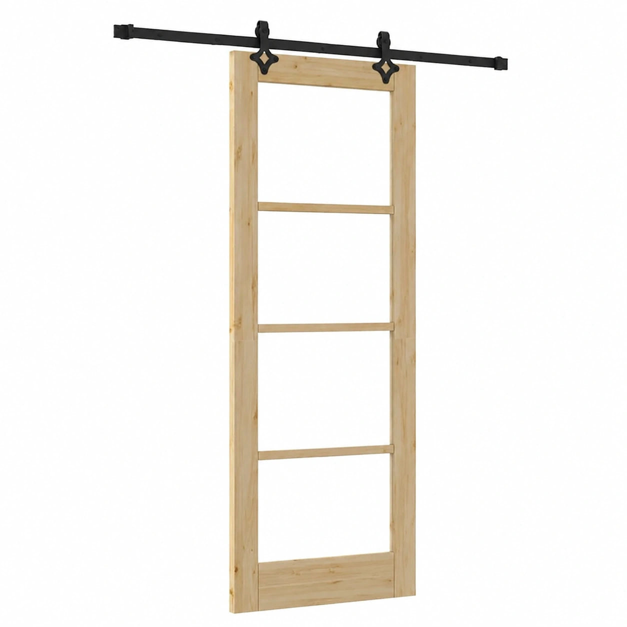 Gecheer Porta Scorrevole Altro Marrone, Moderno e Facilità di Installazione 73.5 × 198.5 cm Legno e Metallo con Accessori Completi per Durabilità