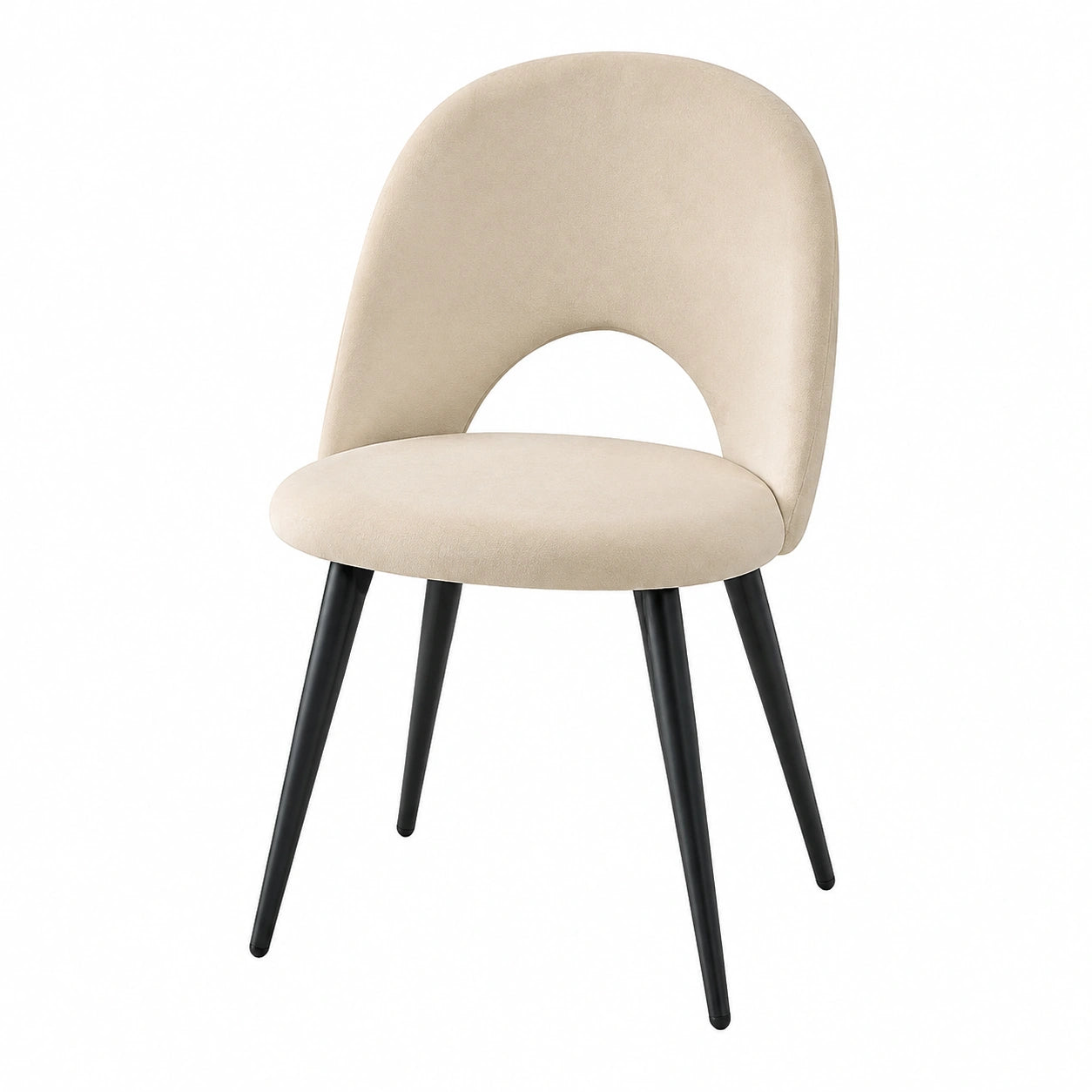 Sedie da Pranzo Moderne, in Velluto Olandese Delicato Sulla Pelle con Gambe in Metallo, Adatte per Sale da Pranzo, Soggiorni e Camere da Letto - Beige
