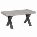 Tavolo da pranzo Oliver allungabile moderno in legno Effetto CEMENTO con gambe a X antracite, elegante per sala soggiorno (160, 240 × 90 cm)